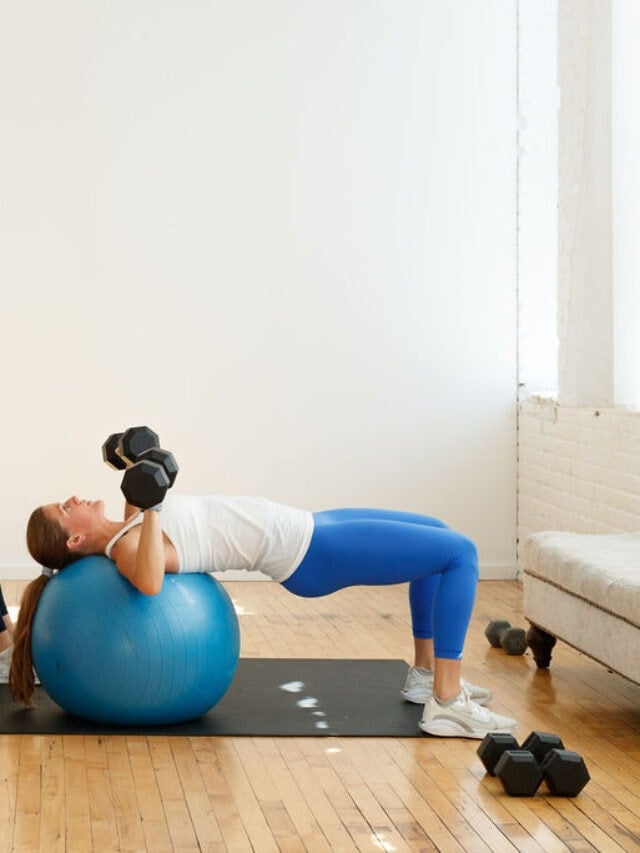 Exercise ball hotsell chest press