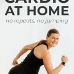 Pin for Pinterest of low impact cardio at home