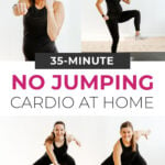 Pin for Pinterest of low impact cardio at home