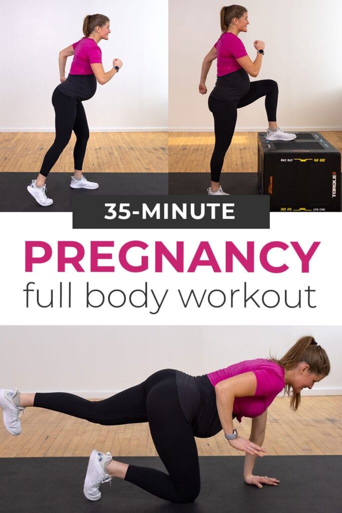 35-Minute Bodyweight Prenatal Workout (12 Pregnancy Safe Exercises For All Trimesters) Pin for Pinterest