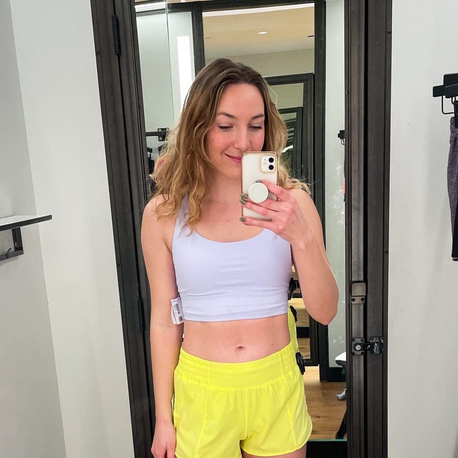 Mirror selfie of Energy Bra in changing room