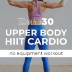 Pin for Pinterest of bodyweight HIIT arm workout