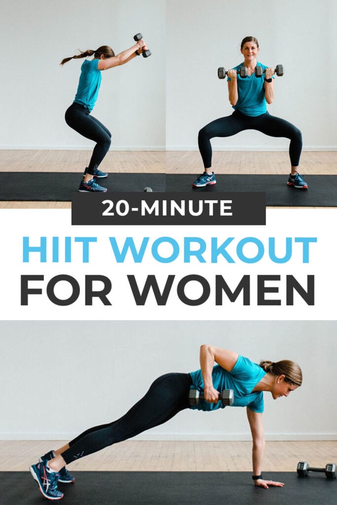 20-Minute Full Body HIIT Workout For Women At Home Pin for Pinterest