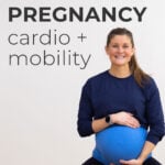 Pin for Pinterest of prenatal cardio and mobility workout