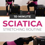 Pin for Pinterest of the best sciatica stretches