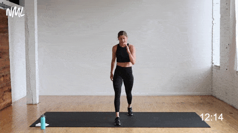 woman performing split lunges