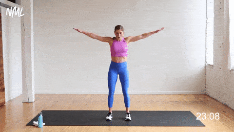 woman performing lateral raise shoulder circles