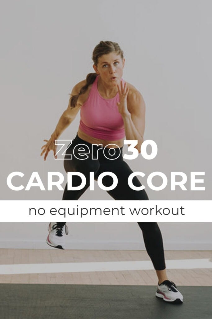 Cardio and Core Workout At Home pin for pinterest