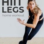 Pin for Pinterest of bodyweight HIIT leg workout