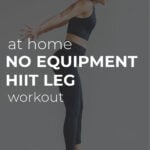 Pin for Pinterest of bodyweight HIIT leg workout