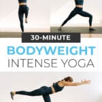 Zero30 Day 4: intense yoga workout pin for pinterest
