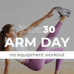 Pin for Pinterest of no equipment arm workout
