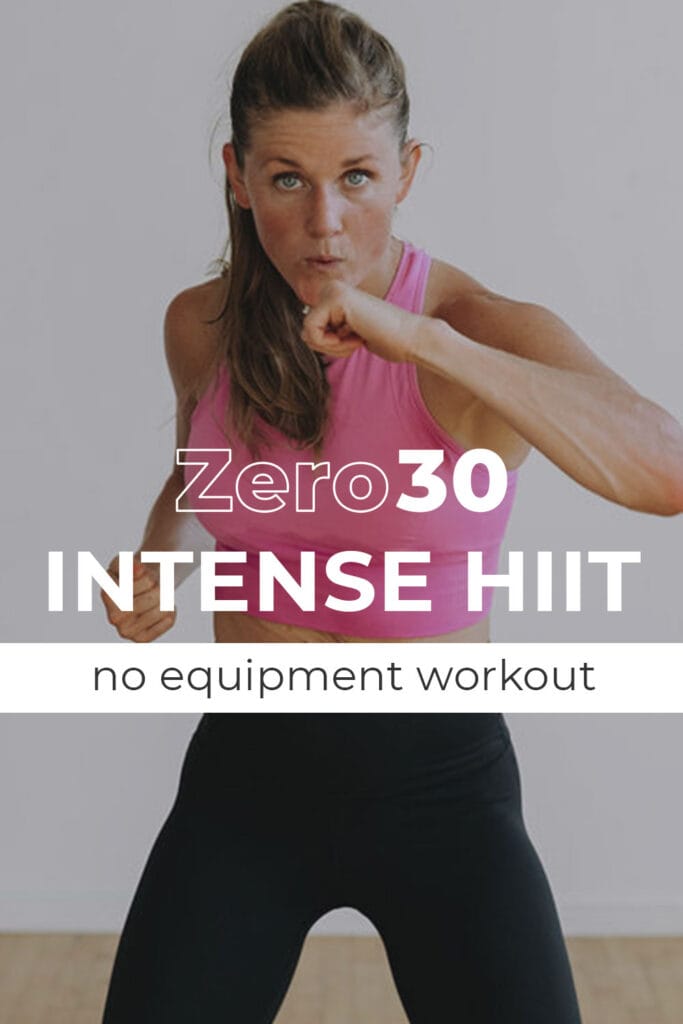 Intense no equipment workout pin for pinterest