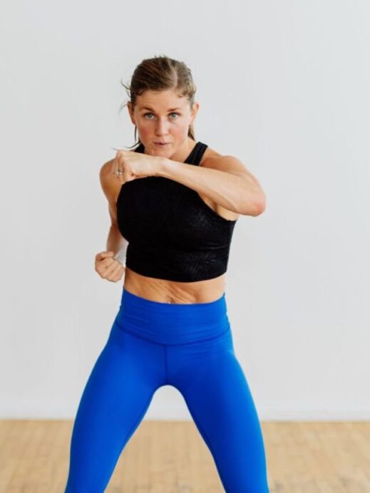 woman performing a front punch