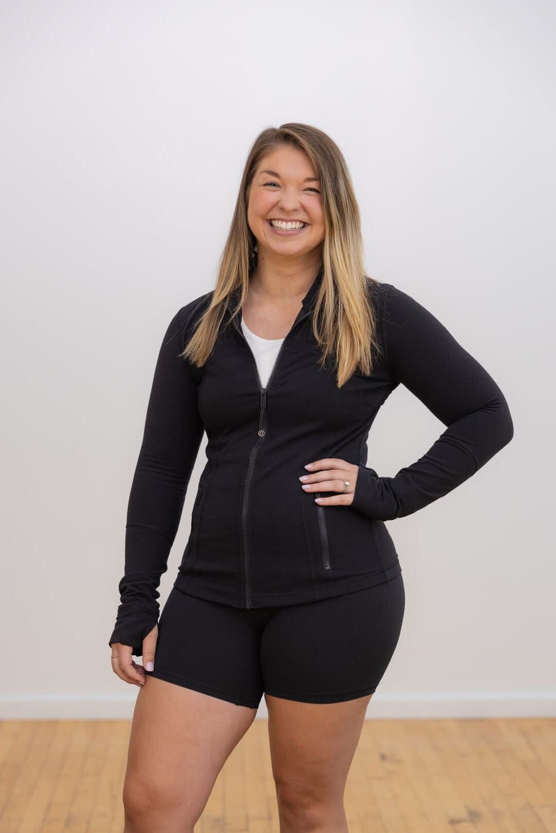 Woman wearing define jacket from lululemon