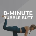 Pin for Pinterest of woman performing butt lifting exercises in a booty workout