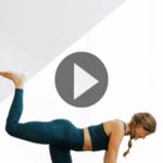 Pin for Pinterest of woman performing butt lifting exercises in a booty workout