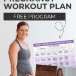 Pin for pinterest: early pregnancy workout program graphic