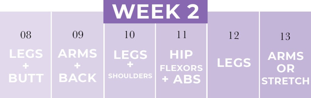 Week two of NML's first trimester workout plan