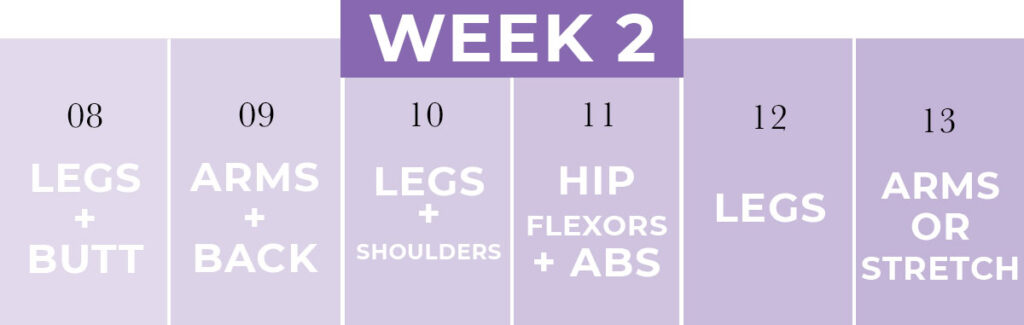 Week two of NML's first trimester workout plan