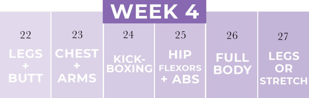 Week four of NML's first trimester workout plan