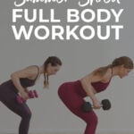 Pin for Pinterest of 15 minute full body strength workout