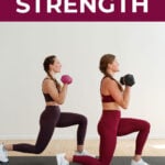 Pin for Pinterest of 15 minute full body strength workout