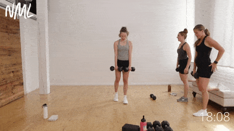 three women performing a single leg deadlift with rear foot elevated