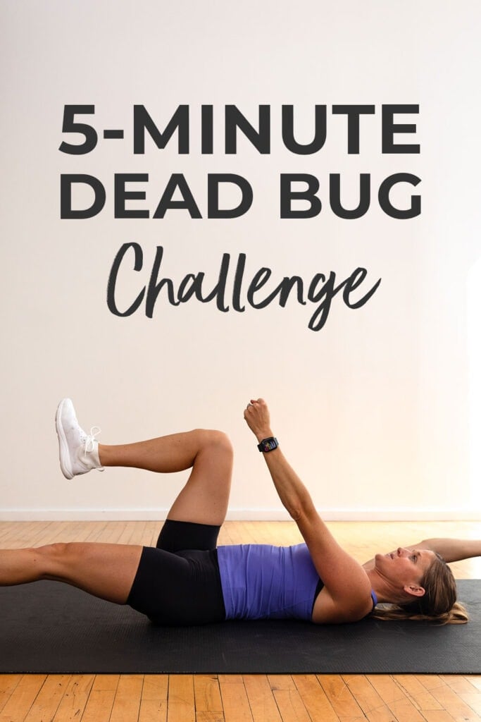 5 minute dead bug workout pin for pinterest