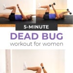 5 minute dead bug workout pin for pinterest