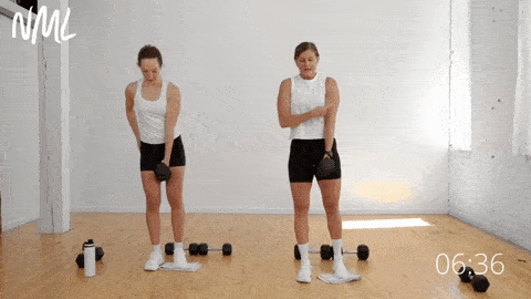 two women performing lateral lunges as example of inner thigh exercises