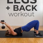 Leg and Back Workout pinnable image for pinterest