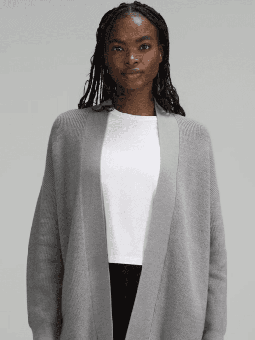 lululemon Merino Wool-Blend Ribbed Long Wrap Sweater