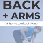 Back and Arm Workout pin for pinterest image