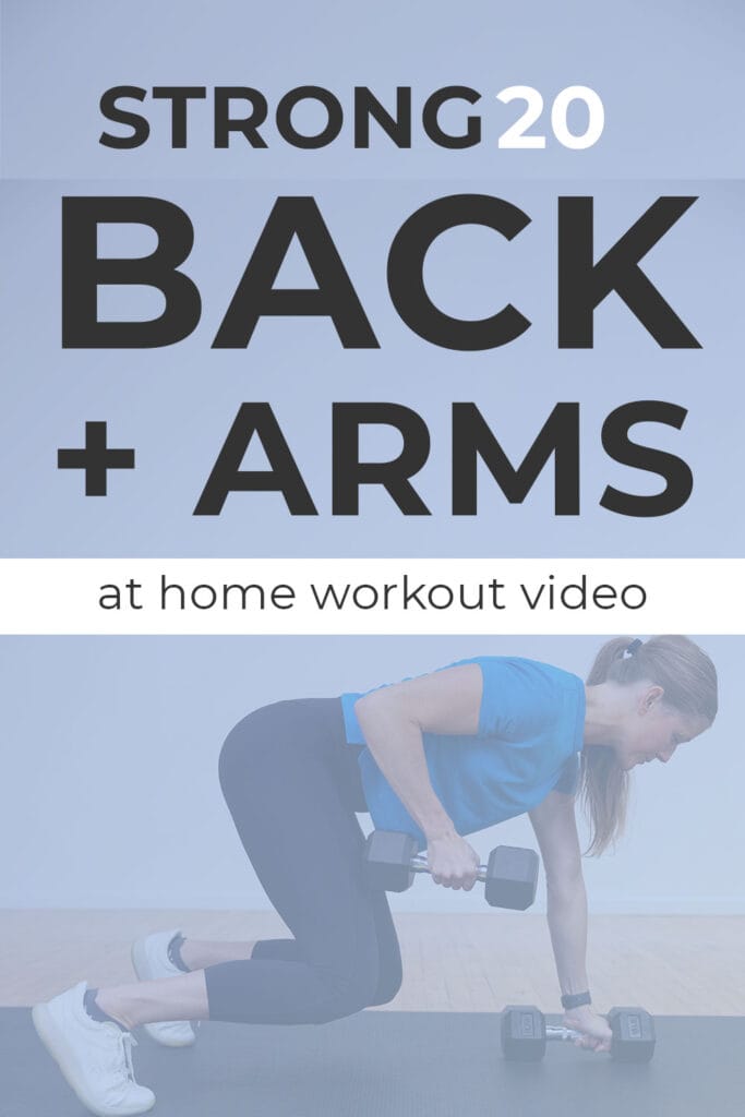 Back and Arm Workout pin for pinterest image