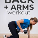 Back and Arm Workout pin for pinterest image