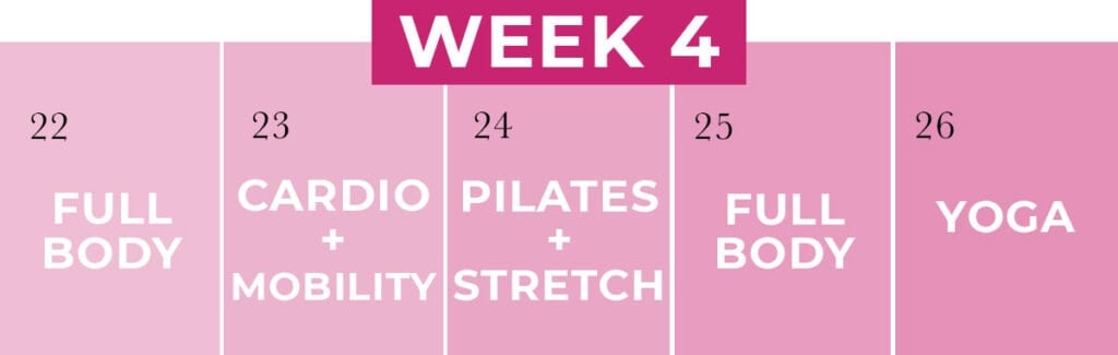 third trimester workout plan week 4 calendar PDF image