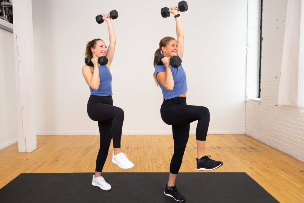 two women demonstrating a functional core training exercise