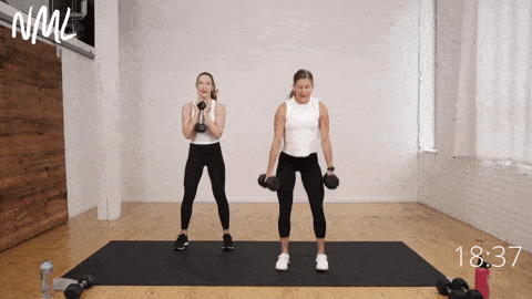 narrow squat and lateral lunge exercise demonstration gif
