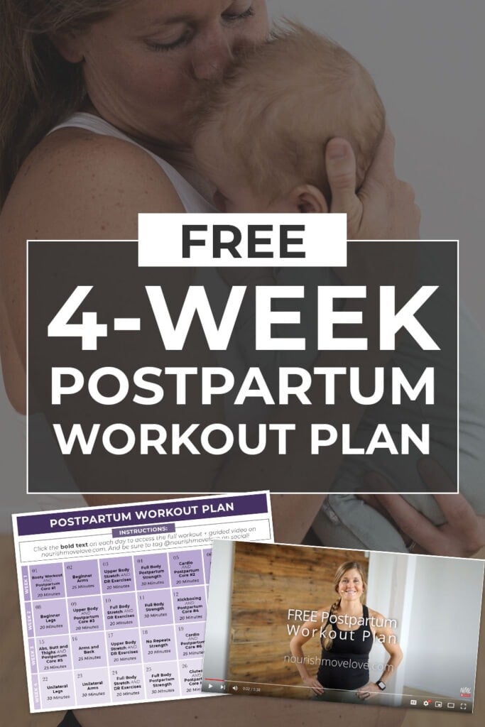Postpartum Workout Plan pin for pinterest