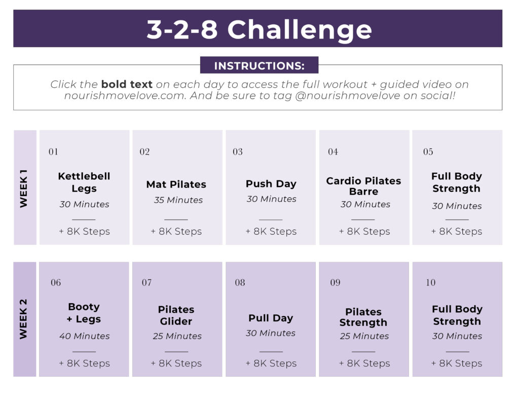 328 pilates barre method calendar graphic