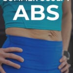 Pin for Pinterest of woman performing intense ab exercises at home