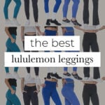 collage of different lululemon leggings