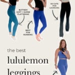 collage of women wearing the best lululemon leggings