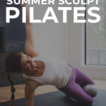 Pin for Pinterest of pilates class at home