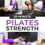 Pin for Pinterest of pilates class at home