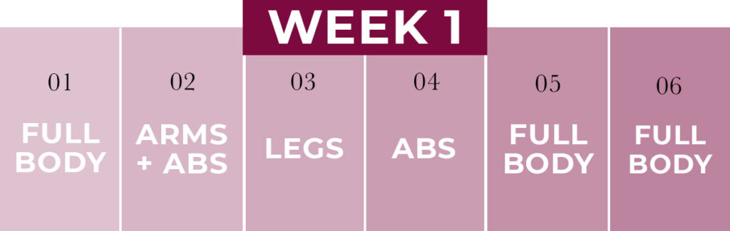 Week 1 of 2 week fitness challenge #14 with 6 days of free workout videos