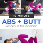 Pin for Pinterest of abs and butt workout