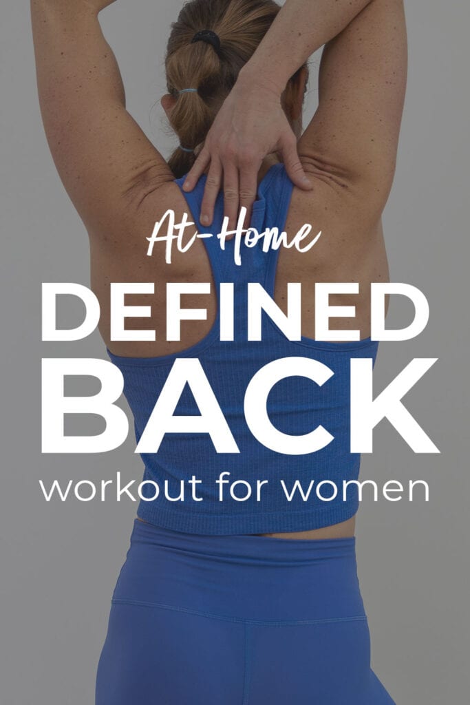 Pin for pinterest - defined back workout for women