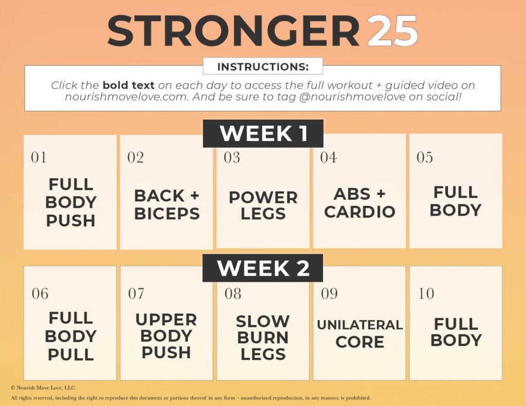 25 day workout plan clearance